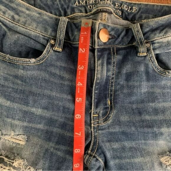 American Eagle Jegging Ankle super stretch  distressed jeans size 6 - Picture 3 of 9